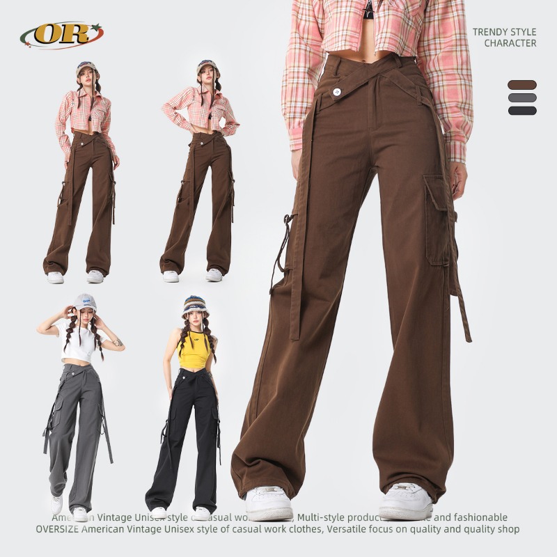 Streetwear Brand Japanese - Spodnie cargo damskie OR FL Trendy