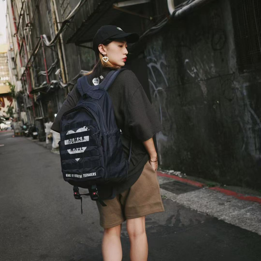 Streetwear Brand Backpack - Plecak wojskowy HUMAN MADE, modny plecak