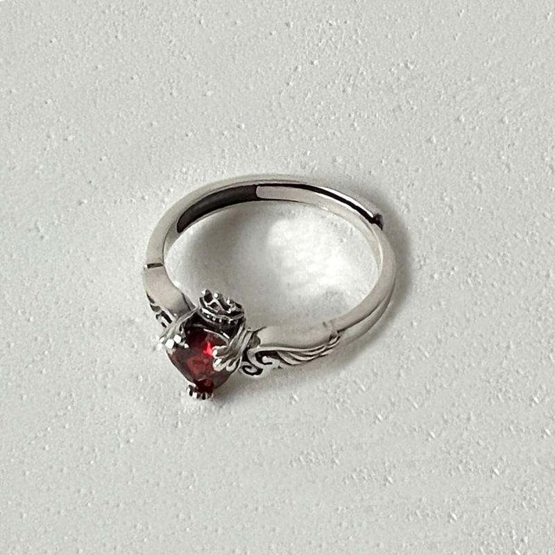 Srebro próby 925, serce, czerw – Chrome Hearts Ring recenzja i cena