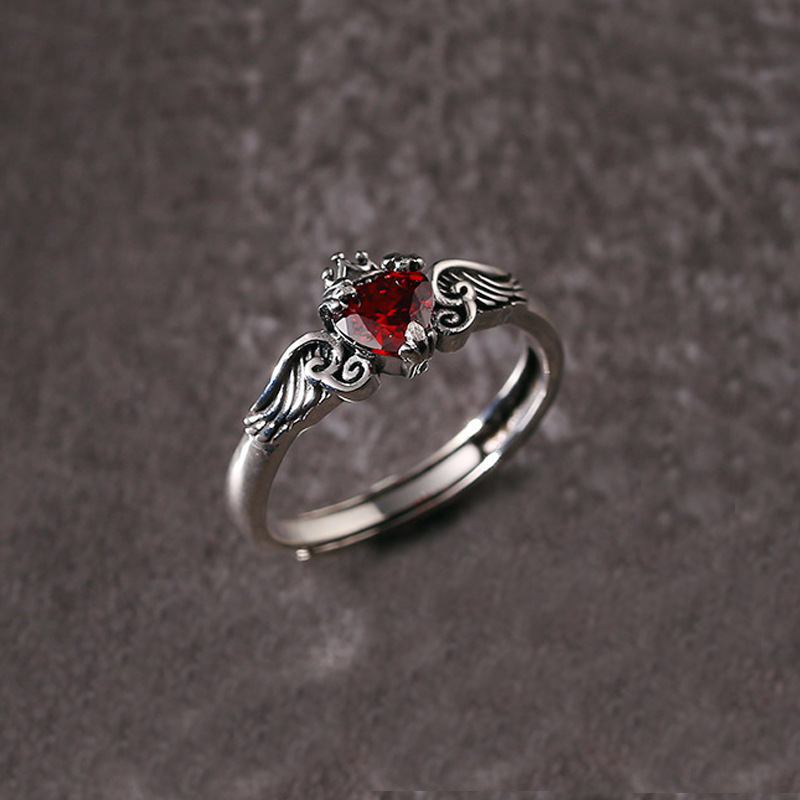 Srebro próby 925, serce, czerw – Chrome Hearts Ring recenzja i cena
