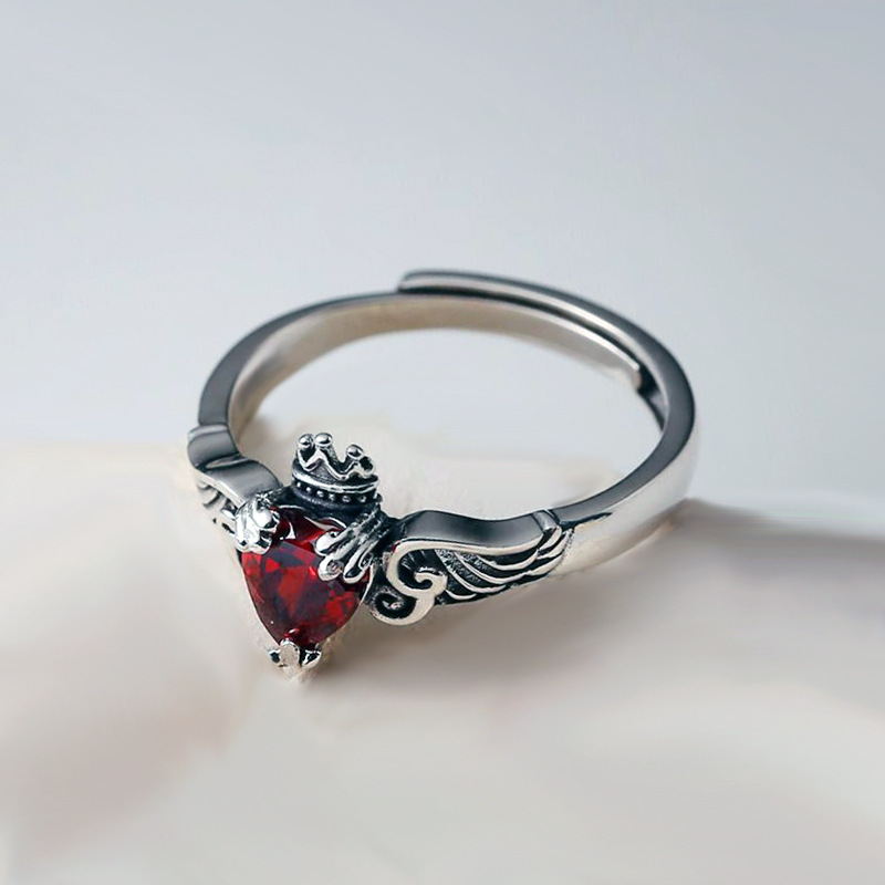 Srebro próby 925, serce, czerw – Chrome Hearts Ring recenzja i cena