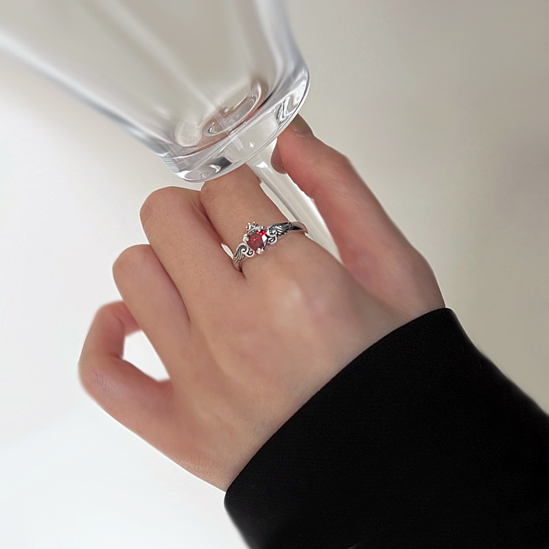 Srebro próby 925, serce, czerw – Chrome Hearts Ring recenzja i cena